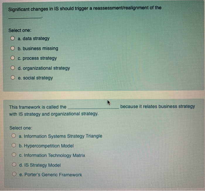 Significant changes in IS should trigger a