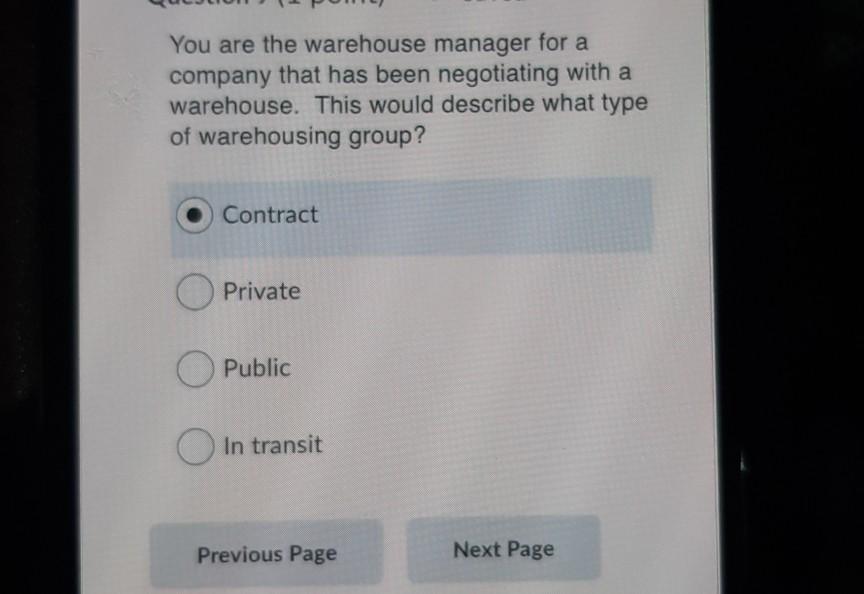 You are the warehouse manager for a company that