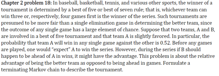 Chapter 2 problem 18: In baseball, basketball,