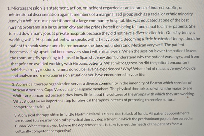 1. Microaggression is a statement, action, or