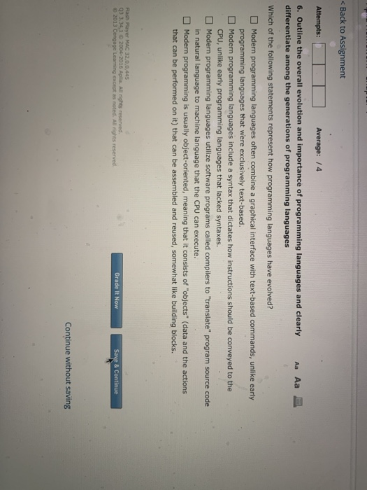 < Back to Assignment Attempts: Average: / 4 6.