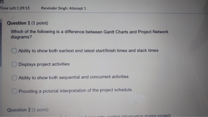 Time Left:1:29:13 Parvinder Singh: Attempt 1