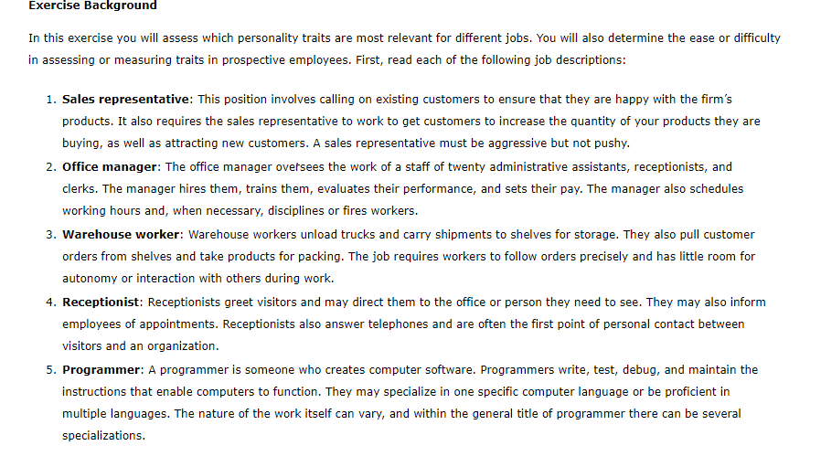 During an interview with the sales representative