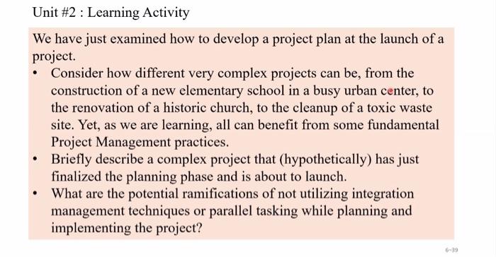 Unit #2 : Learning Activity We have just examined