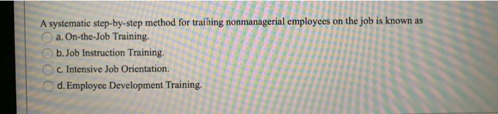 A systematic step-by-step method for traiing