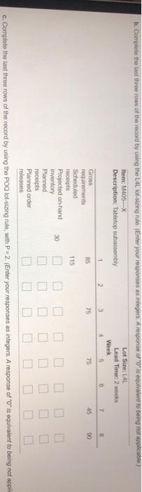 Lead Time: 2 weeks 4 5 6 7 5 75 75 The partially