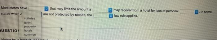 thoes are the options for each blank in the