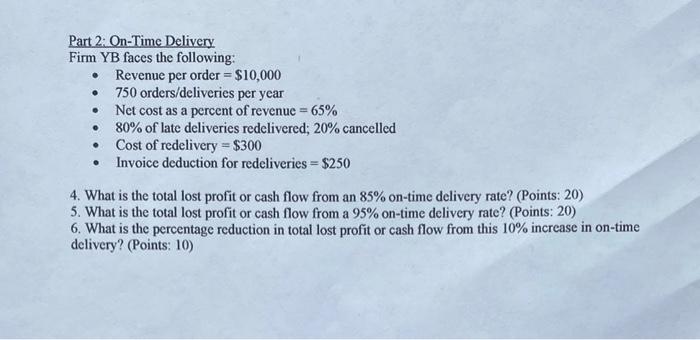 Part 2: On-Time Delivery Firm YB faces the