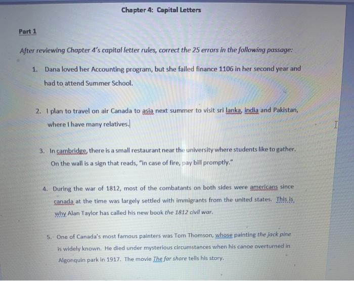 Chapter 4: Capital Letters Part 1 After reviewing