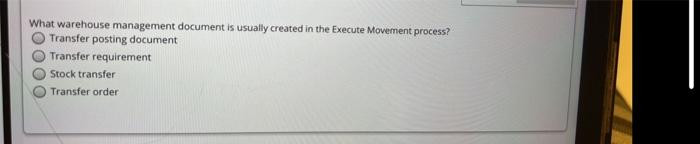 What warehouse management document is usually