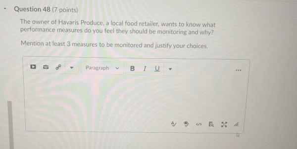 Question 48 (7 points) The owner of Havaris