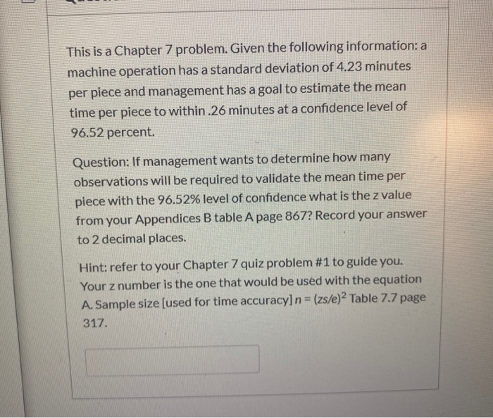 This is a Chapter 7 problem. Given the following