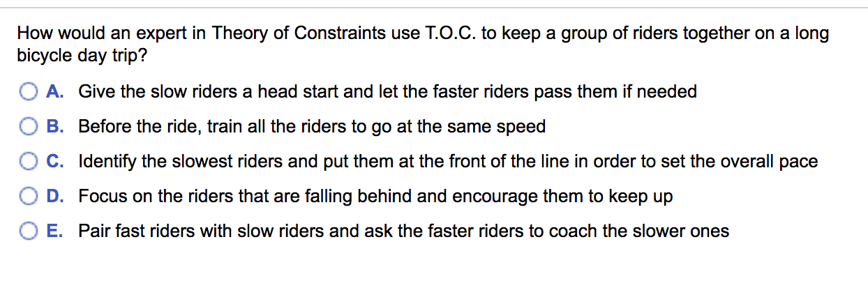 How would an expert in Theory of Constraints use