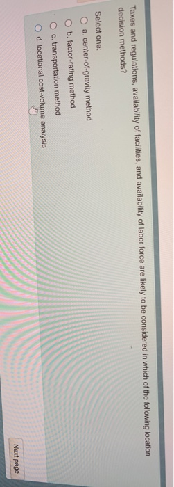 Taxes and regulations, availability of