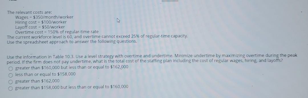 A large distribution center uses some part-time