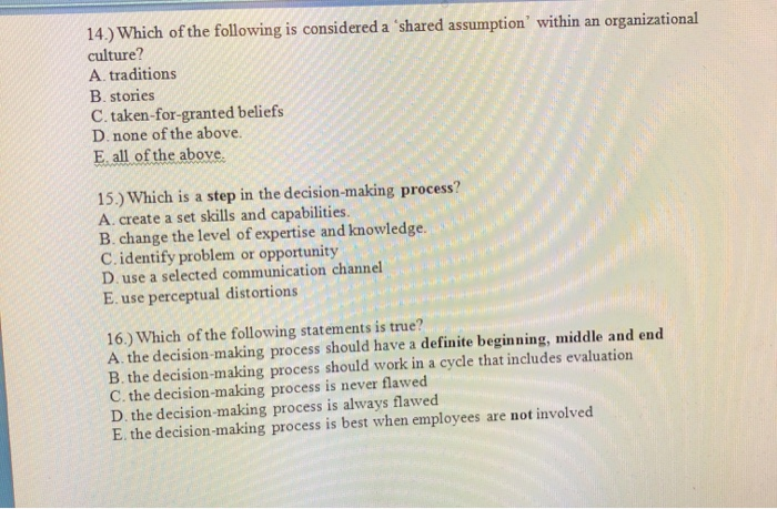 14.) Which of the following is considered a