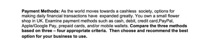 Write the thesis please and choose 3 payments