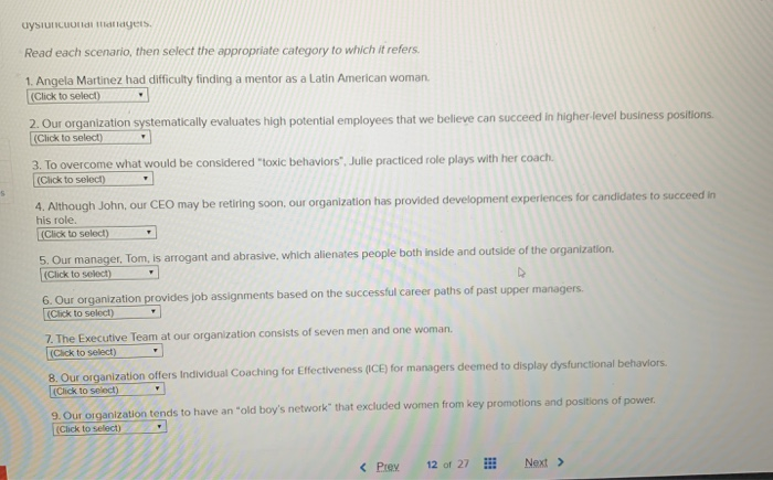 USICondition des Read each scenario, then select