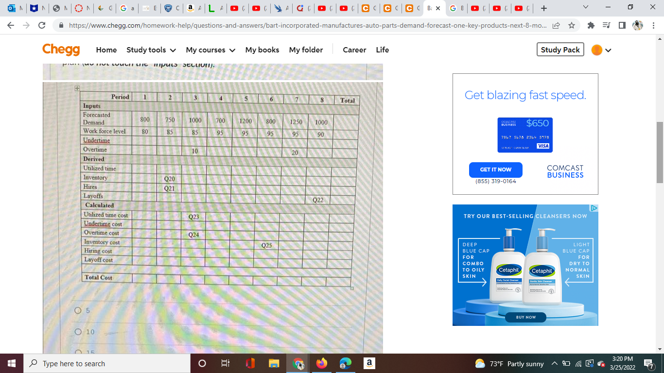 Answer Q20 and Q25 SHOW WORK !! M N NON - CG a