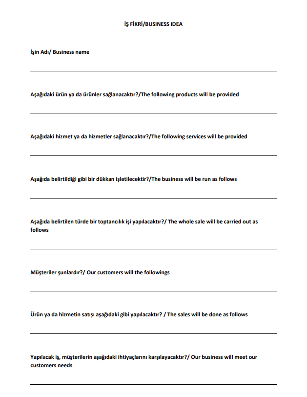 please you fill the form your own ideas for