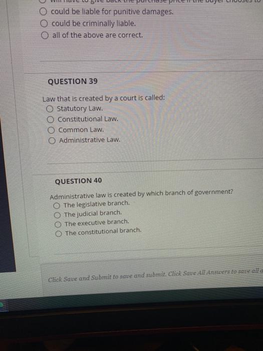 O could be liable for punitive damages. could be