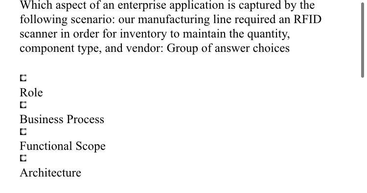 Which aspect of an enterprise application is