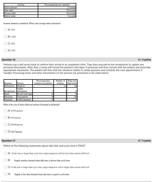Activity Greet customer Take order Process order