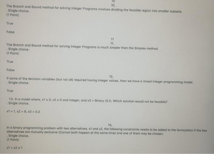 70 10, The Branch and Bound method for solving