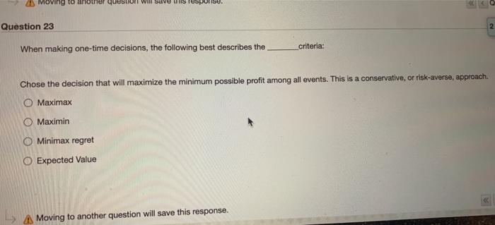 Moving to another question will save uns