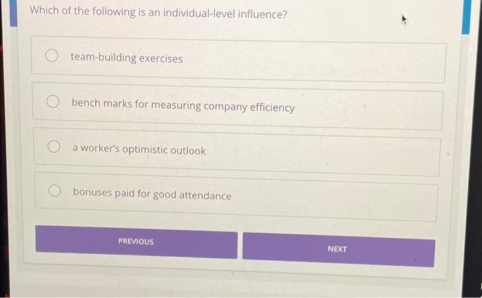 Which of the following is an individual-level