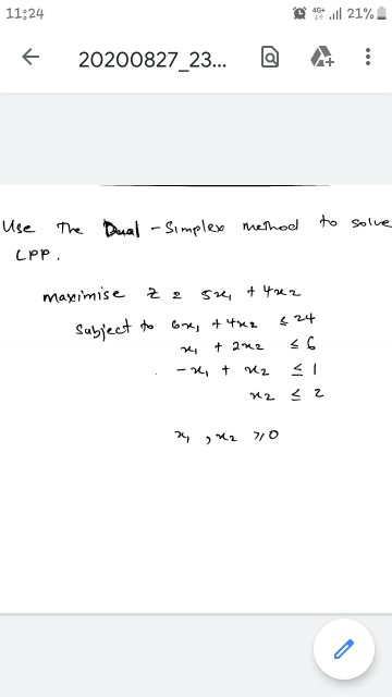 11:24 40..ll 21% 20200827_23... to solve Use LPP