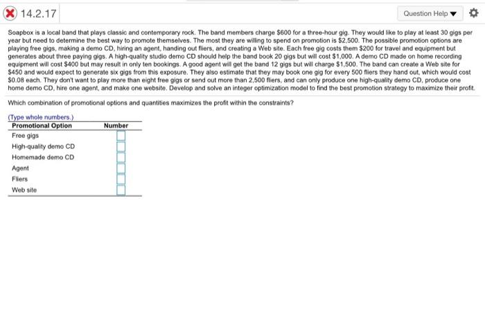 14.2.17 Question Help Soapbox is a local band