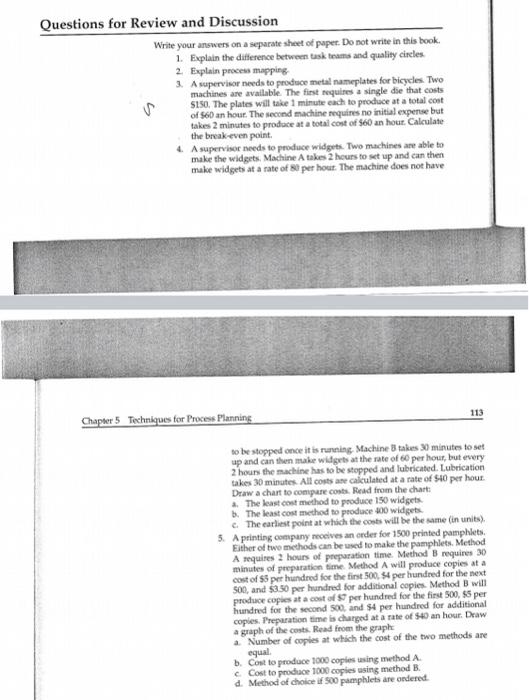 Questions for Review and Discussion Write your