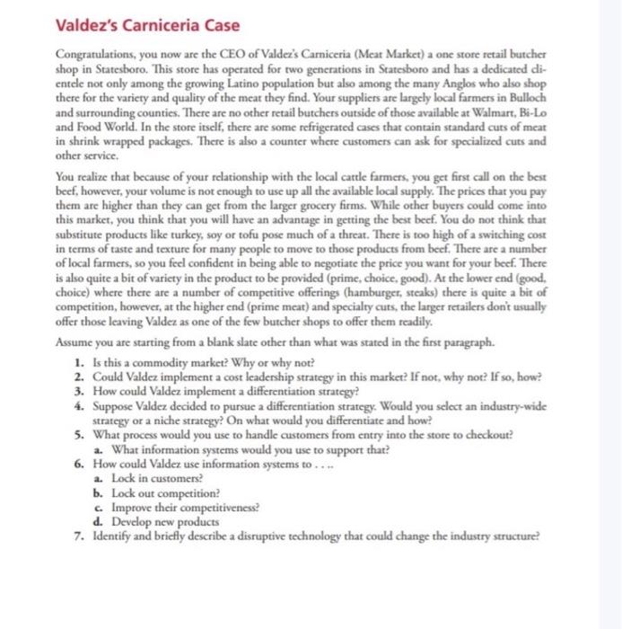 JUST NEED NUMBER 5 Valdez's Carniceria Case