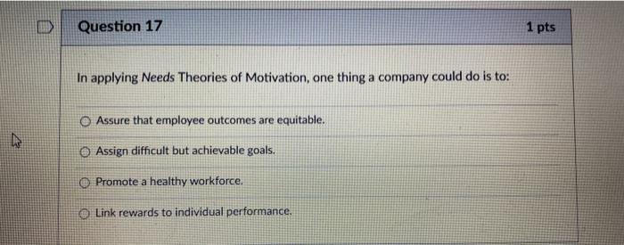 Question 15 1 pts High achievers will perform