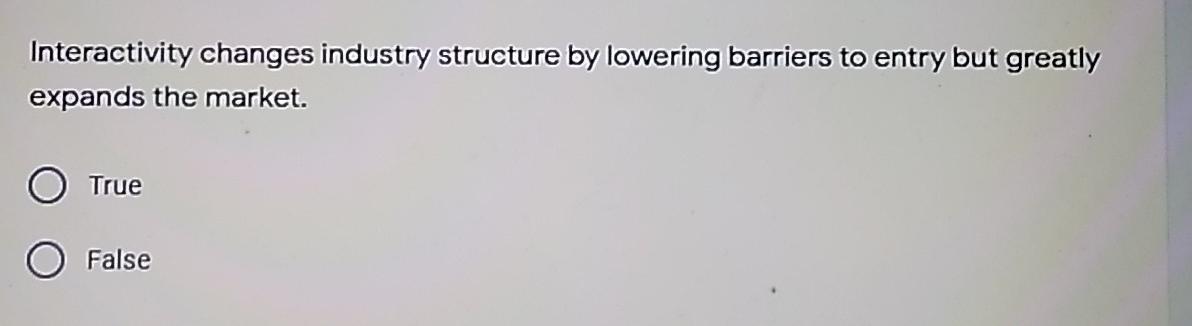 Interactivity changes industry structure by