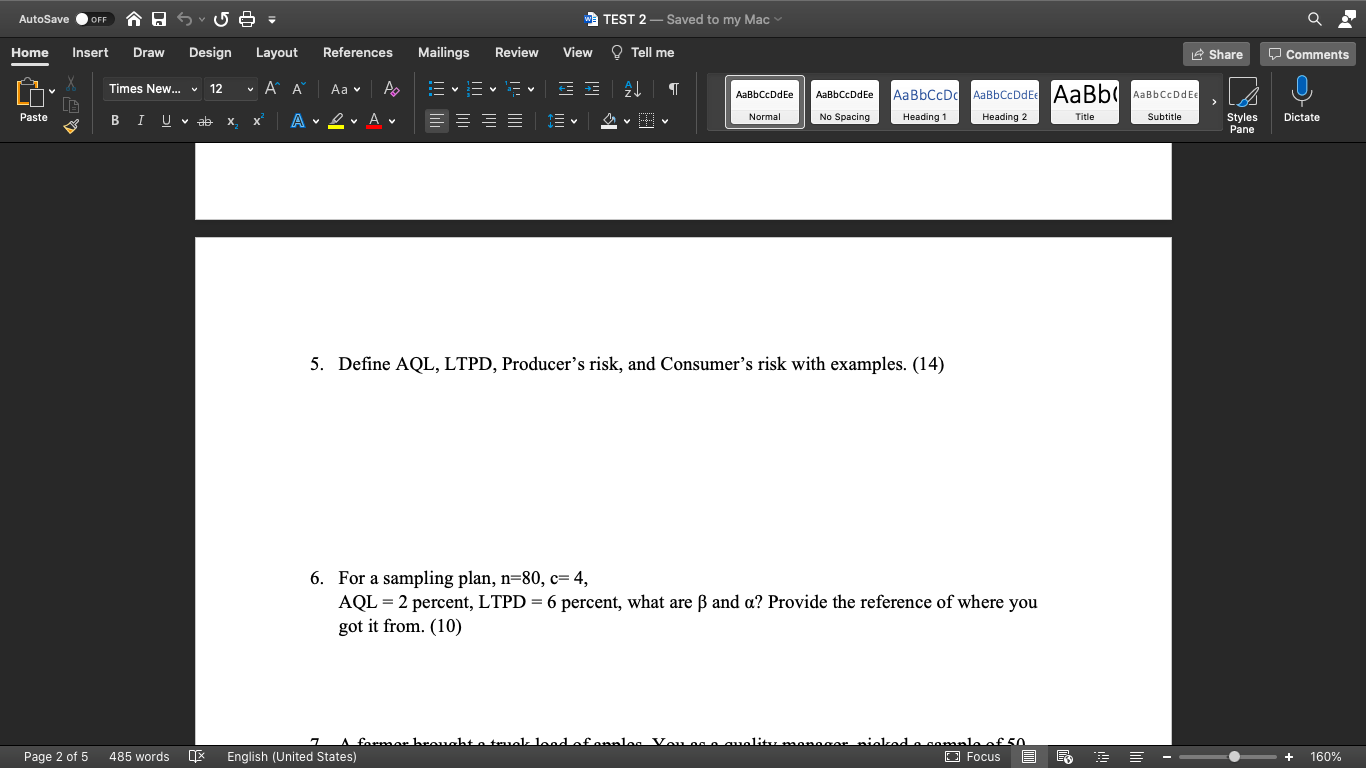 WORK 5 AND 6 SHOW WORK AutoSave OFF W TEST 2 -