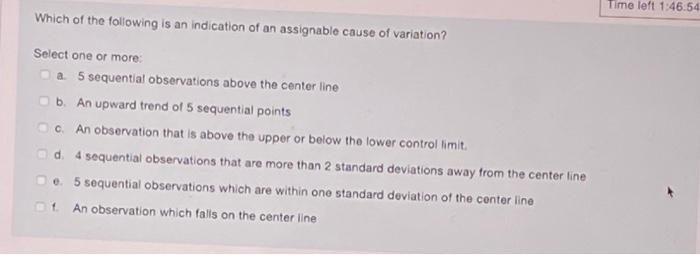Time left 1:46.54 Which of the following is an