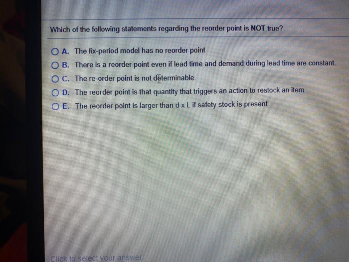 Which of the following statements regarding the