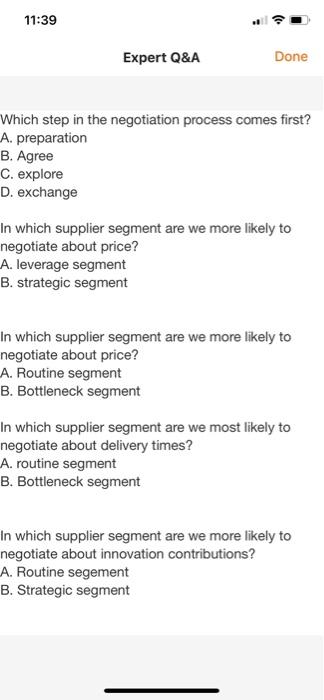 11:39 Expert Q&A Done Which step in the