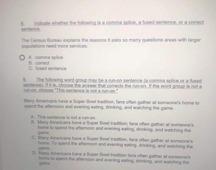 B. Indicate whether the following is a comma