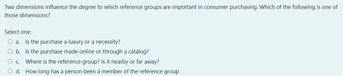 Two dimensions influence the degree to which