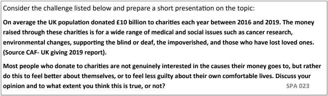 Consider the challenge listed below and prepare a