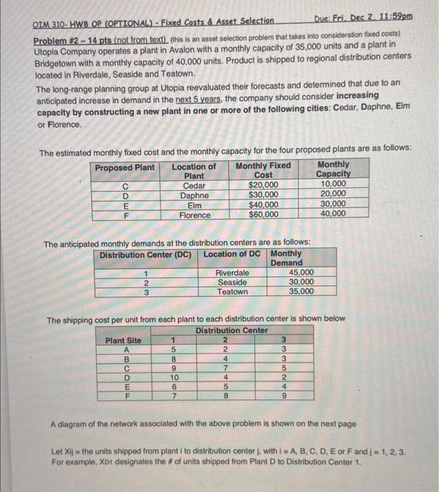 Please help me solve this! OrM 310- HWB OP