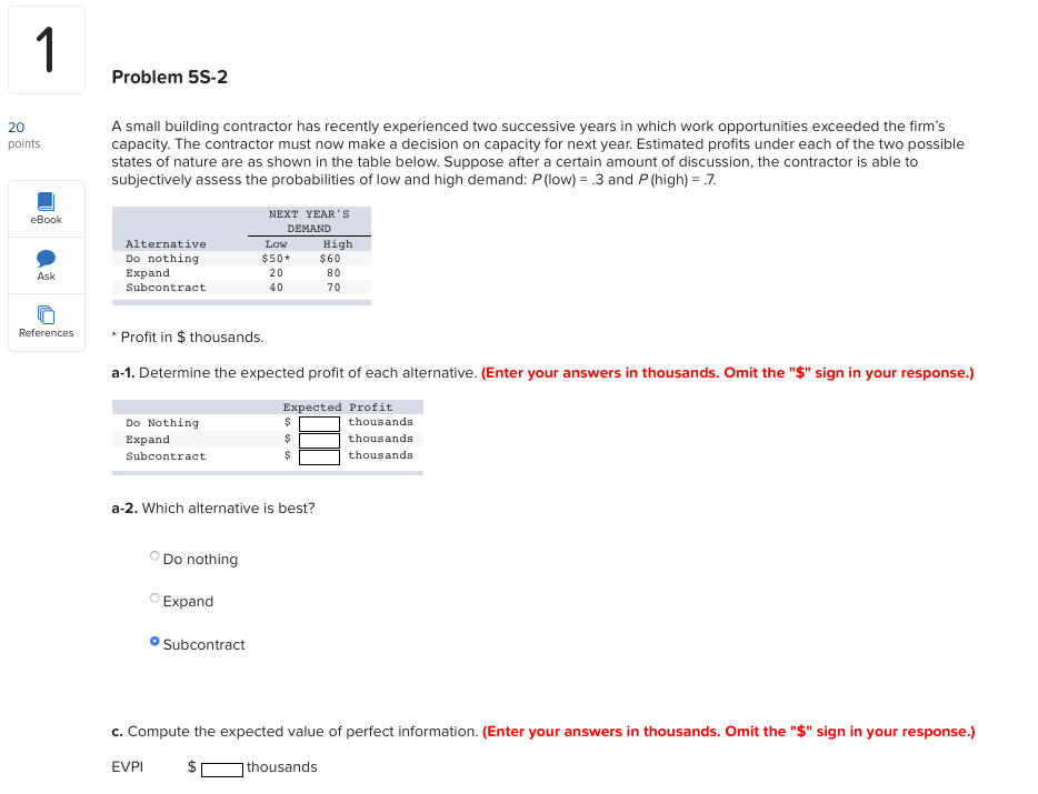 Problem 5S-2 20 points A small building