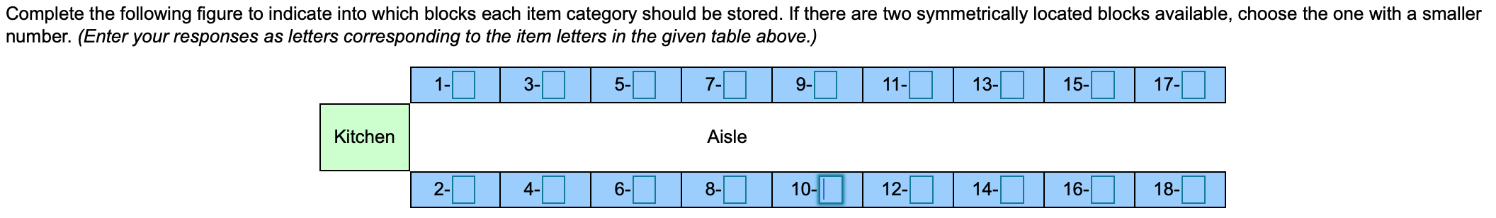 Please help with indicating which blocks each