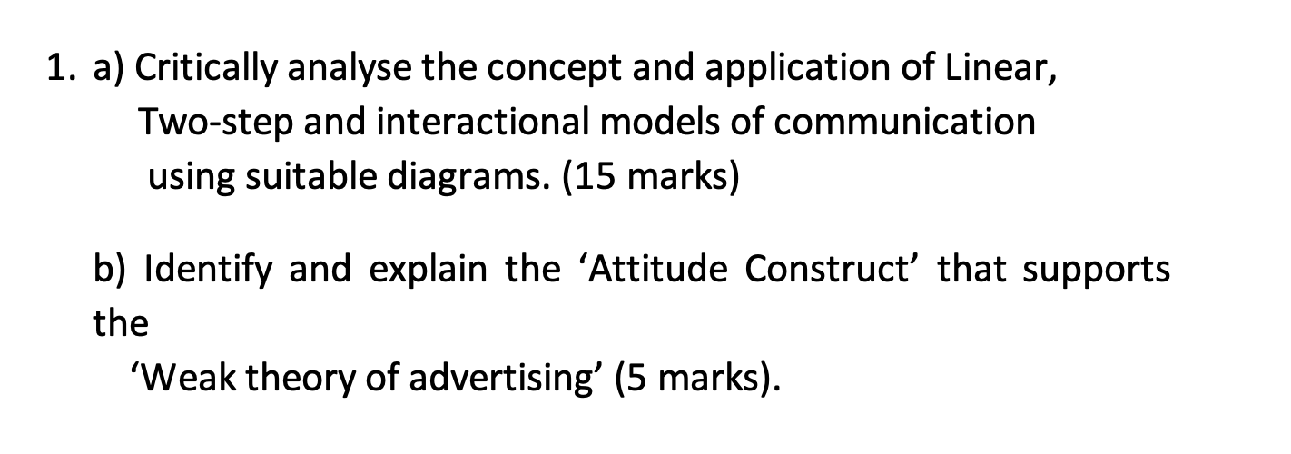 1. a) Critically analyse the concept and