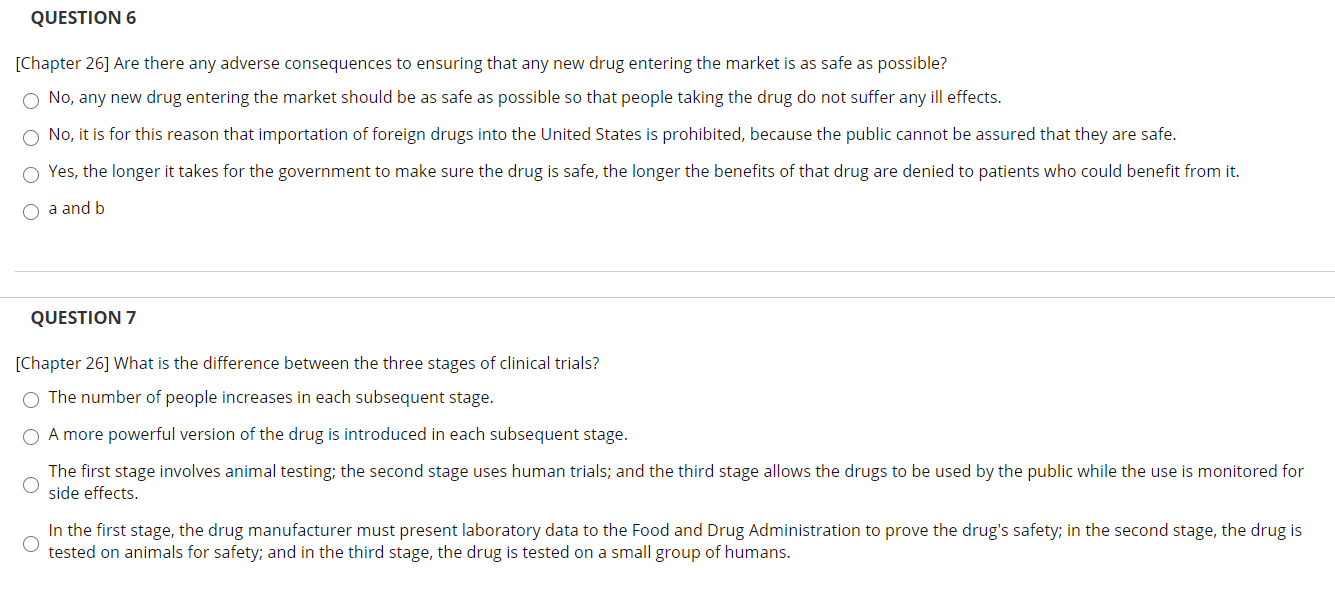 QUESTION 6 [Chapter 26] Are there any adverse