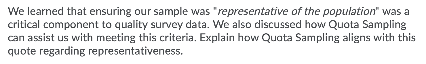 We learned that ensuring our sample was