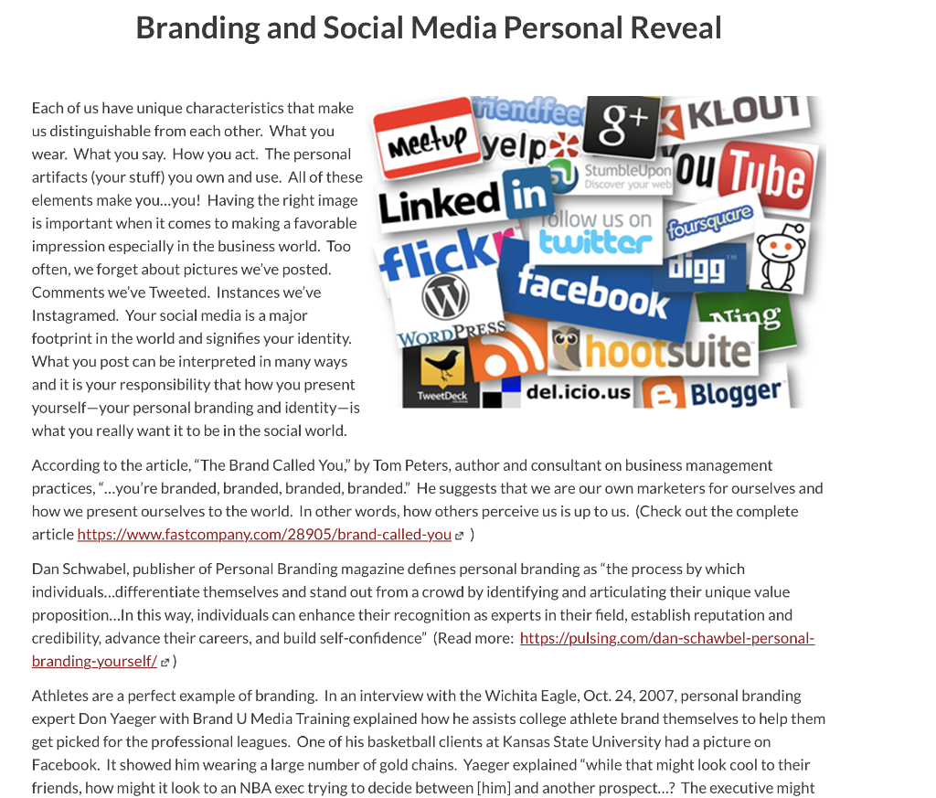Branding and Social Media Personal Reveal